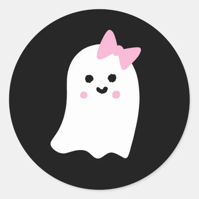 Cute Girl Ghost Classic Round Sticker | Zazzle