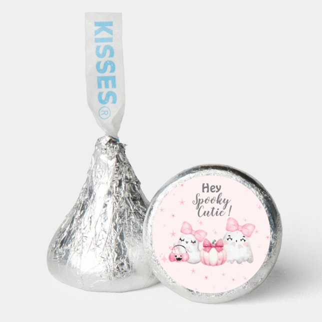 Cute Girl Ghost Halloween Birthday Party Pink Hershey®'s Kisses® (Front)