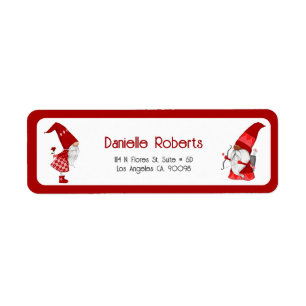 Cute girl gnome and cupid gnome label