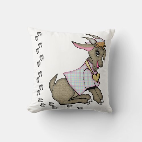 Cute Girl Goat with Jacket and Hat Pillow