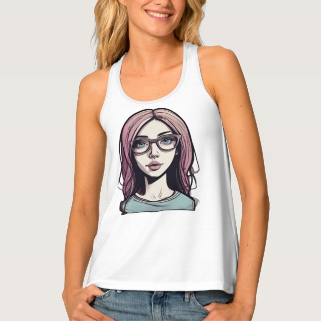 Cute girl graphic design  tank top (Front)