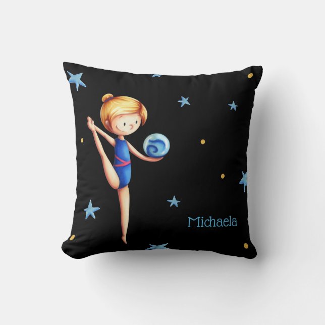 Cute Girl Gymnast  Throw Pillow (Front)
