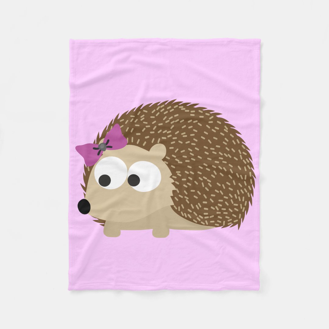 Cute Girl Hedgehog Fleece Blanket | Zazzle