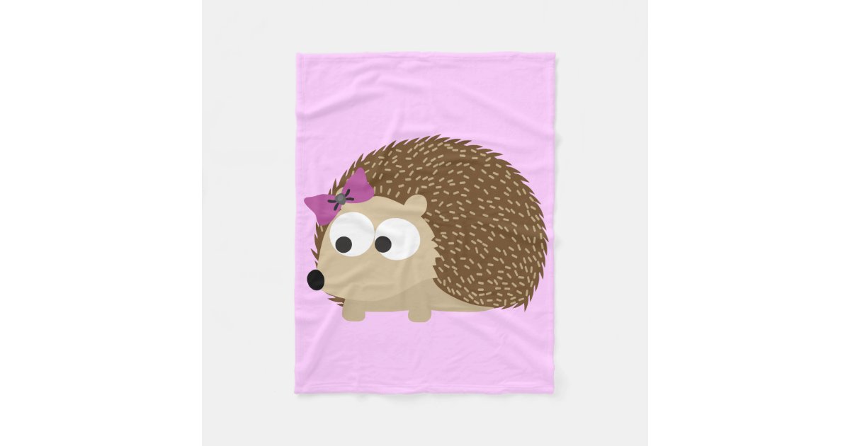 Cute Girl Hedgehog Fleece Blanket | Zazzle