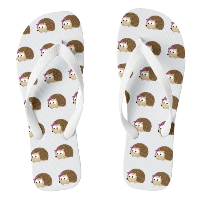 Cute Girl Hedgehog Flip Flops (Footbed)
