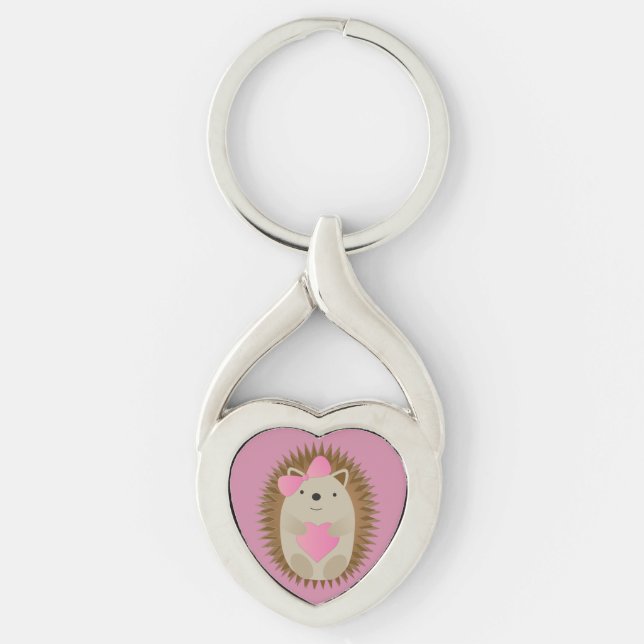 Cute Girl Hedgehog Keychain (Front)