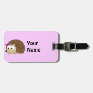 Cute Girl Hedgehog Luggage Tag