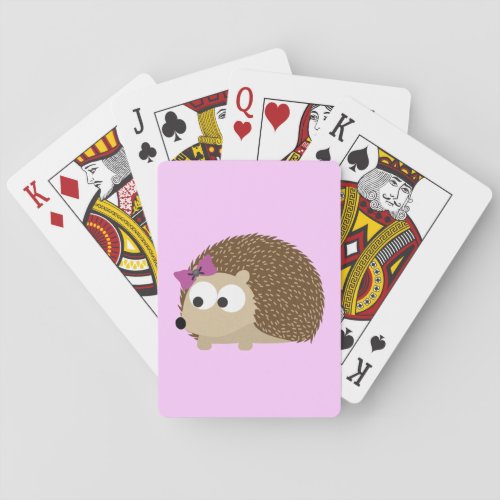 Cute Girl Hedgehog Poker Cards