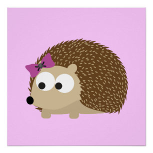 Cute Girl Hedgehog Poster