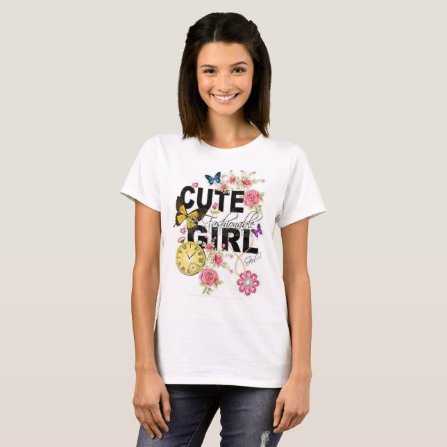 Cute Girl high quality Women  T-Shirt (Front Full)