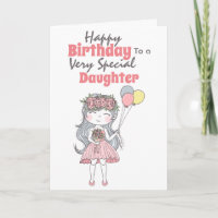 Cute girl holding balloons special birthday wishes