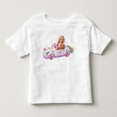 Cute Girl in Pink Convertible – Toddler Adventure  T-shirt