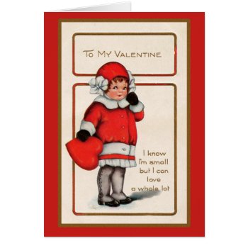 Cute Girl In Red Victorian Valentine Card by CustomizeACard at Zazzle