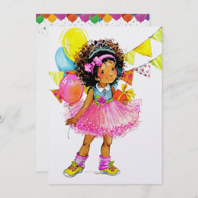 Cute Girl Invitations (Front/Back)