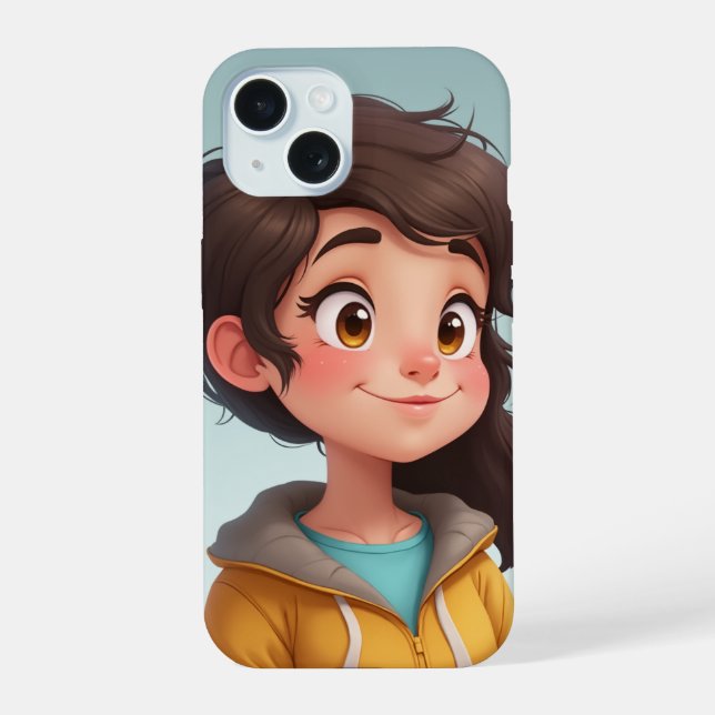 cute girl iPhone 15 case (Back)