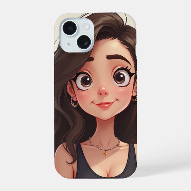 cute girl iPhone 15 case (Back)
