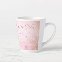 Cute Girl Latte Coffee Mug | Pink Feminine Gift