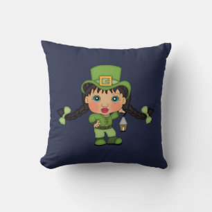 Cute Girl Leprechaun Reversible Pillow