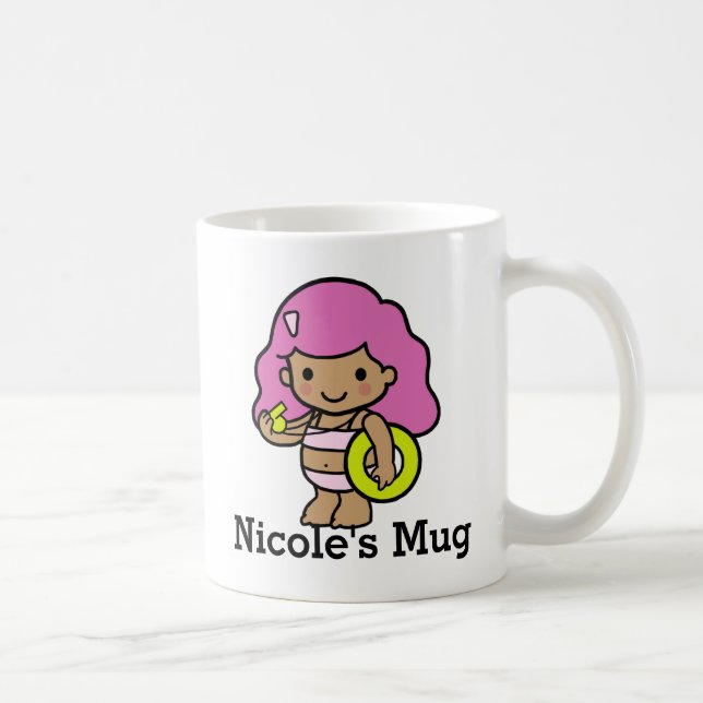 Cute girl Lifeguard with lifesaver Coffee Mug (Right)