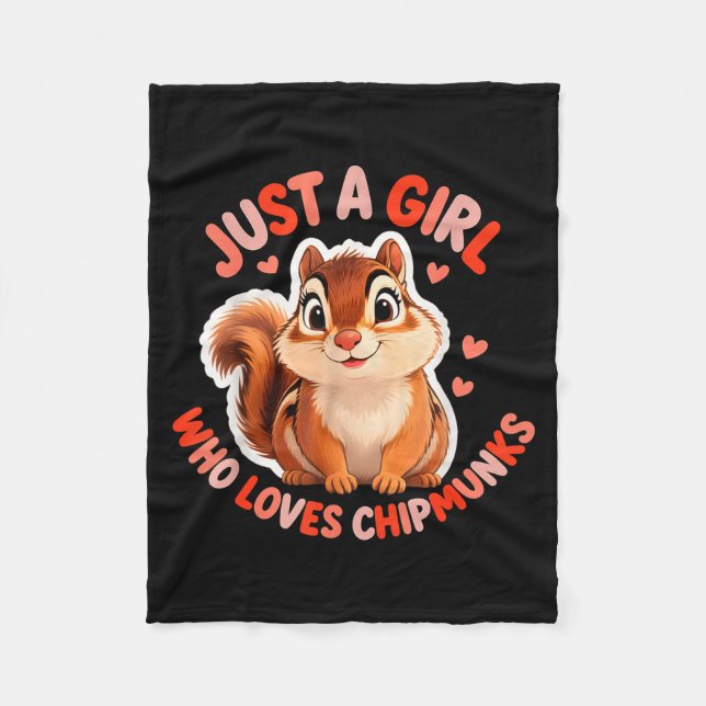 Cute Girl Loves Chipmunks Costume Kids Boys Girls  Fleece Blanket (Front)