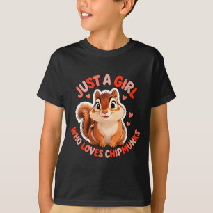 Cute Girl Loves Chipmunks Costume Kids Boys Girls T-Shirt