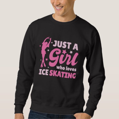 Cute Girl Loves Ice Skates Running Love Ice Skatin Sweatshirt