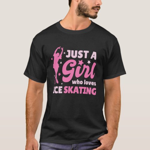 Cute Girl Loves Ice Skates Running Love Ice Skatin T_Shirt