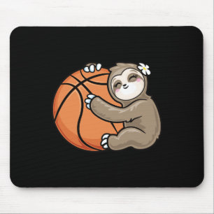 Cute Girl Loves Sloth Basketball Mouse Pad