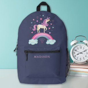 Cute Girl Magical Rainbow Unicorn Printed Backpack