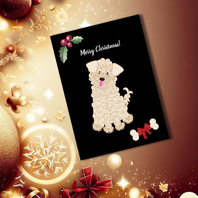 Cute Girl Maltipoo Dog Customizable Holiday Card (Creator Uploaded)