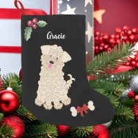 Maltipoo top christmas stocking