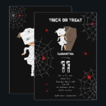 Cute Girl Mommy Coffin Girl Halloween Birthday Invitation<br><div class="desc">BOO! Don't get scared now. Cute scary Halloween girl mommy coming out of a casket with spiders. The perfect modern contemporary Halloween birthday invitation design ideal for a little girl's Halloween birthday party. Matching party decor and favors can be viewed in this collection.</div>