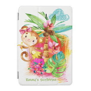 Cute Girl Monkey Climbing Tree iPad Mini Cover
