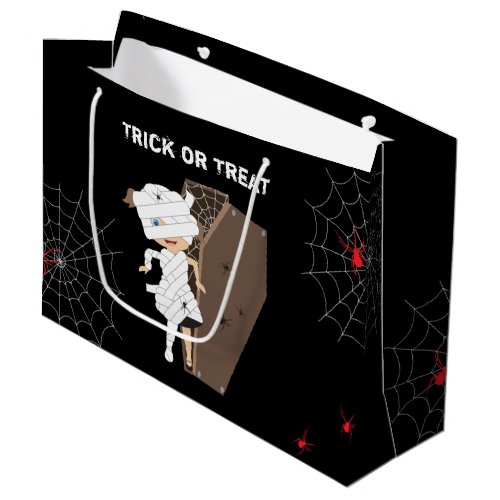 Cute Girl Mummy Coffin Halloween  Large Gift Bag