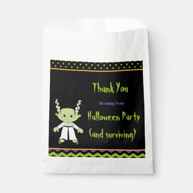 Cute Girl Mummy Halloween Party Favor Bag (Front)