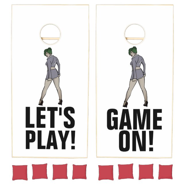 CUTE GIRL NICE BUTT FUNNY CORNHOLE SET (Set)
