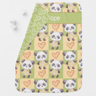 Cute Girl Panda Bear  Baby Blanket