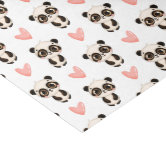 Cute Panda Bear In Red Heart Tissue Paper