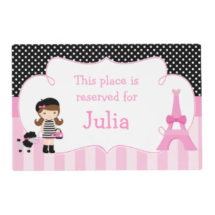 Cute Girl Parisian Placemat