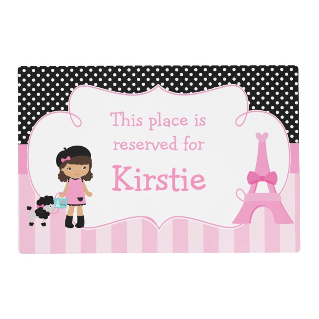 Cute Girl Parisian Placemat (Front)