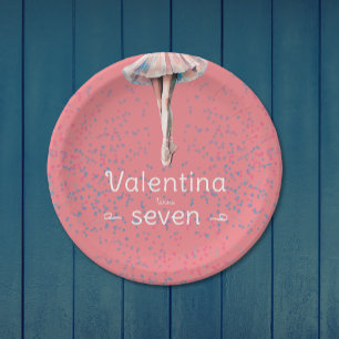 Cute Girl Pastel Pink Ballerina Tutu Dance Party   Paper Plates