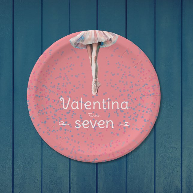 Cute Girl Pastel Pink Ballerina Tutu Dance Party   Paper Plates (Creator Uploaded)