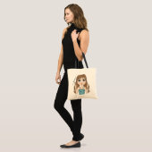 Cute Girl Peace Graphic Illustration Tote Bag (Front (Model))