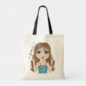 Cute Girl Peace Graphic Illustration Tote Bag (Back)