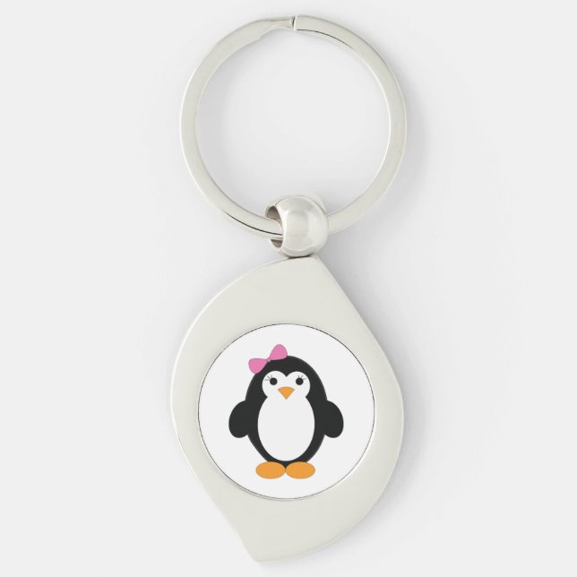 Cute Girl Penguin Keychain (Front)