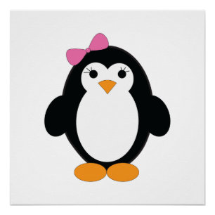 Cute Girl Penguin Poster