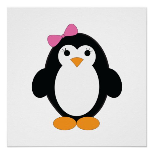 Cute Girl Penguin Poster