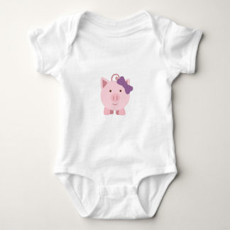 Cute Girl Pig Baby Bodysuit