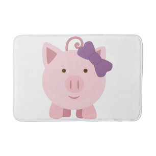 Cute Girl Pig Bathroom Mat