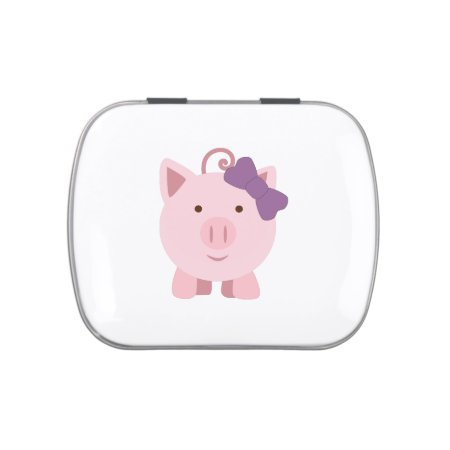 Cute Girl Pig Jelly Belly Tin